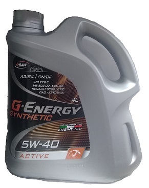 Синтетическое моторное масло G-Energy Synthetic Active 5W-40, 4 л